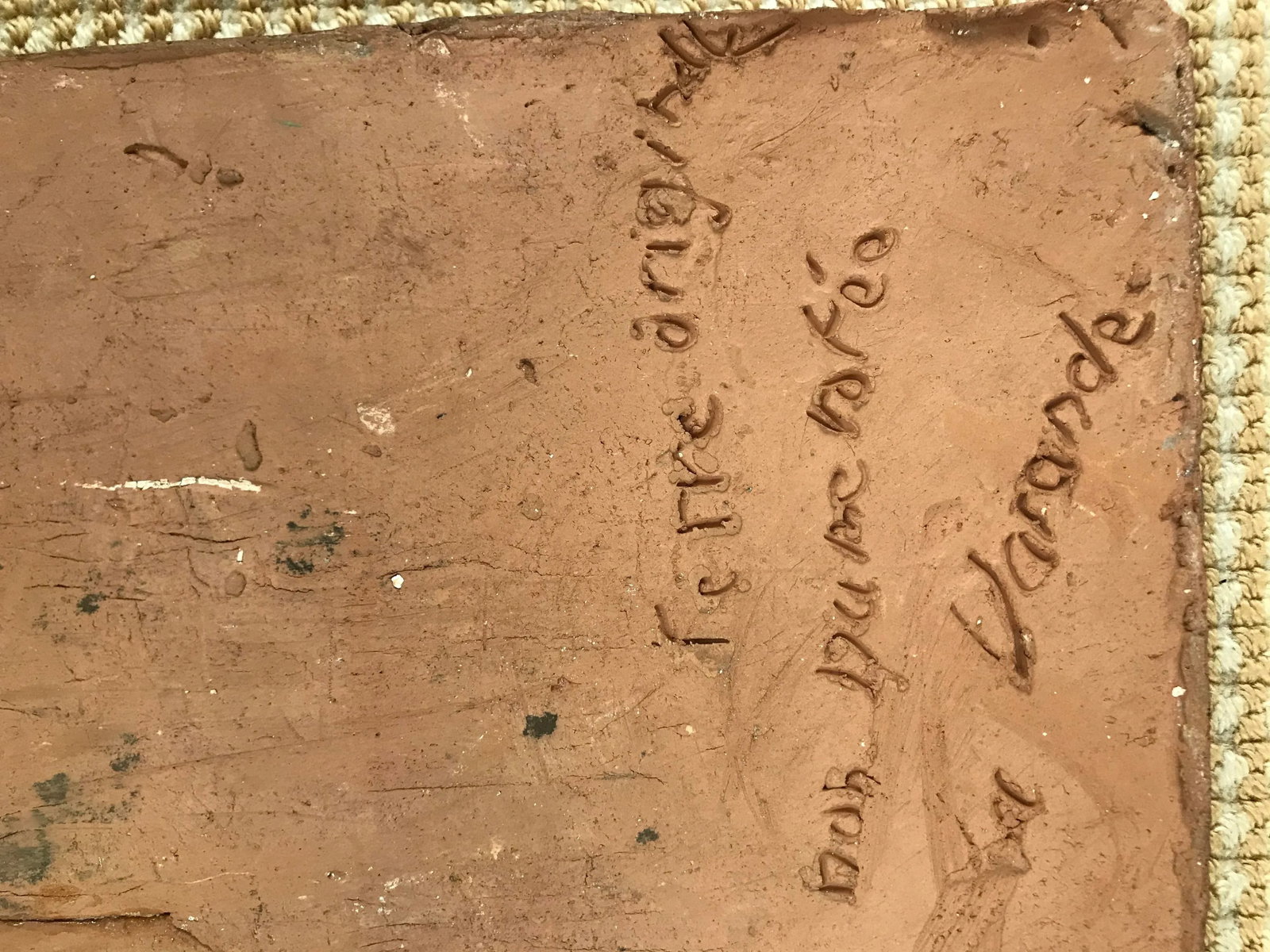 1990s Terracotta Bas Relief by Marie La Varende - 9