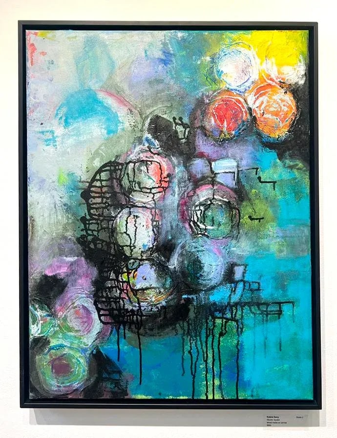 Electric Garden Abstract Painting, Framed - 2