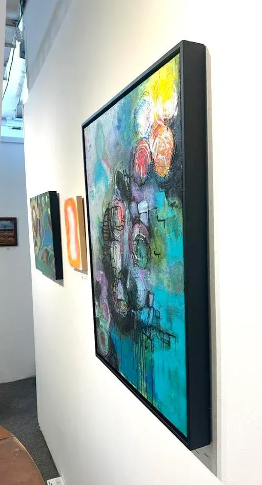 Electric Garden Abstract Painting, Framed - 3