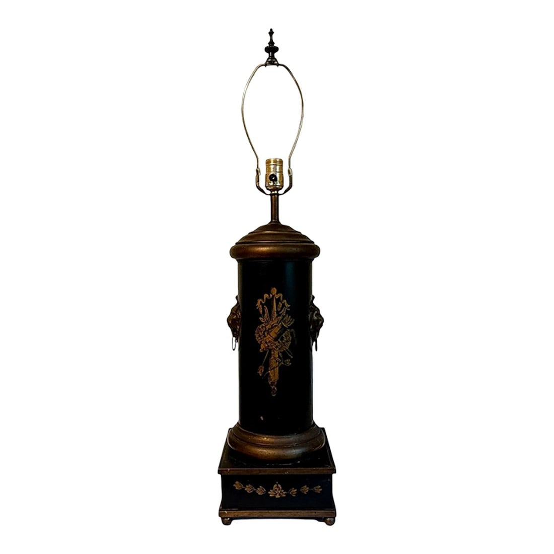 Early 19th Century French Pot Pourri Lion Head Tole Tea Canister Lamp (1 of 6)