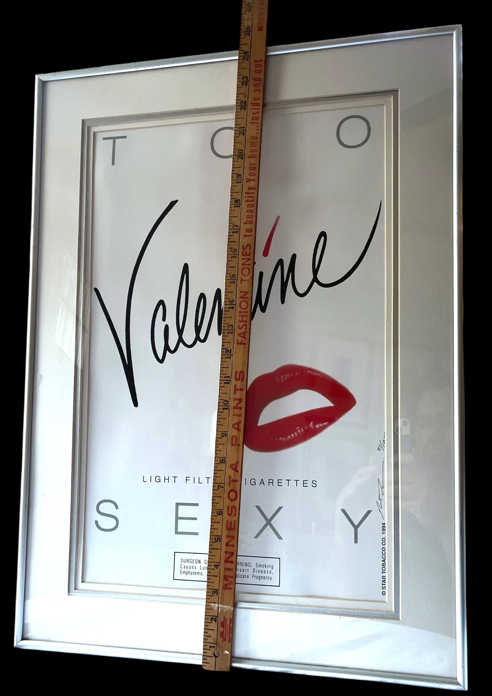 Framed Post Modern Memphis Group Style "Too Sexy" Valentine Cigarettes Limited Edition Art – - 3