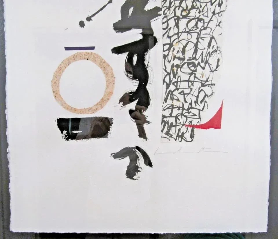 Japanese Original Woodblock Print in the Style of Haku Maki Signed Framed Glass - 5