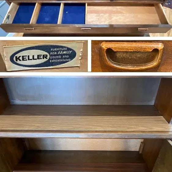 MCM Walnut Dining Cabinet Hutch by Keller Furniture Circa 1969 - 8