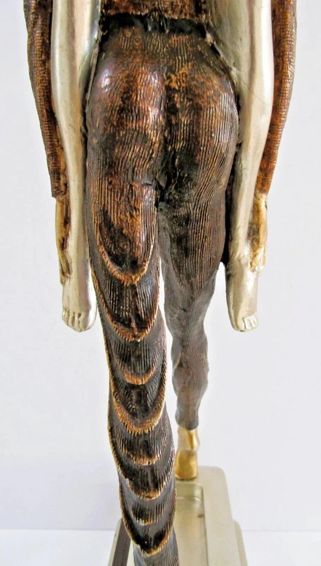 Vintage Artmax Dancing Couple Sculpture on Tiered Base Fluid Stylized 26.5" Tall - 12