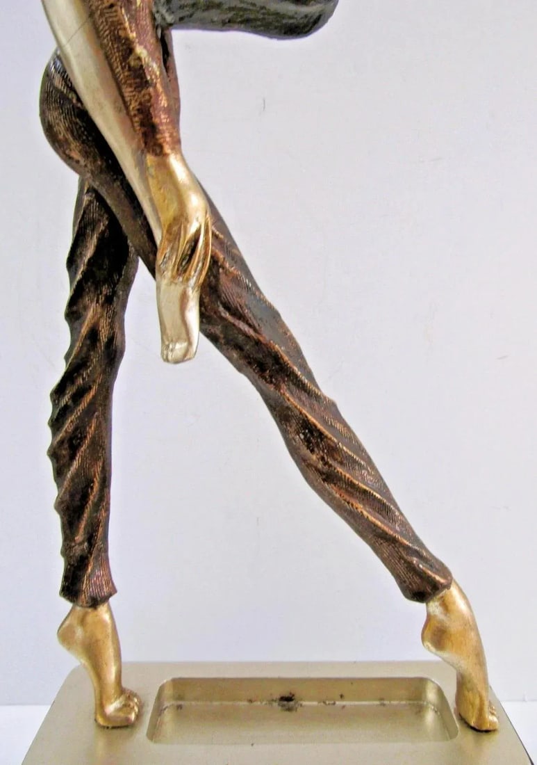 Vintage Artmax Dancing Couple Sculpture on Tiered Base Fluid Stylized 26.5" Tall - 3
