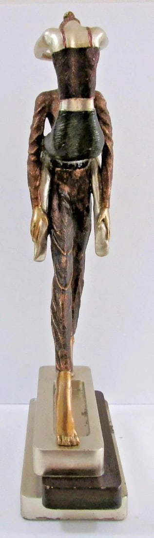 Vintage Artmax Dancing Couple Sculpture on Tiered Base Fluid Stylized 26.5" Tall - 6
