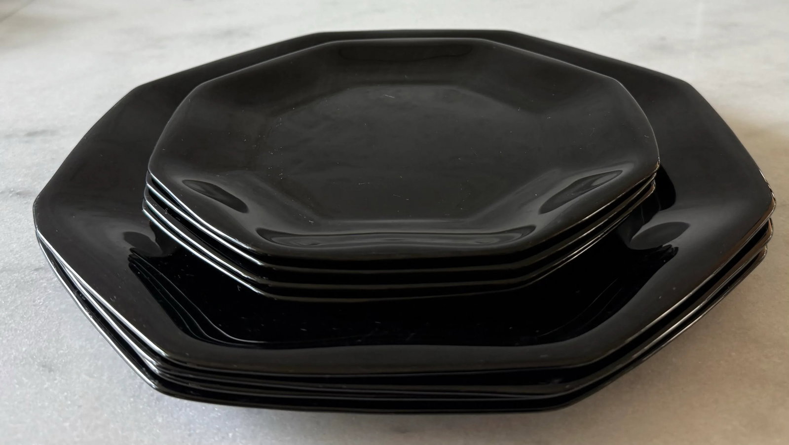 Vintage French Octagonal Plates - Set of 8 - 2