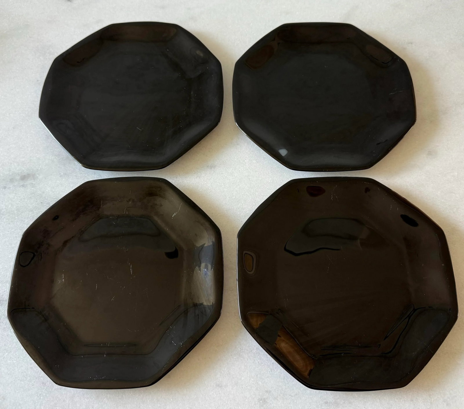 Vintage French Octagonal Plates - Set of 8 - 5