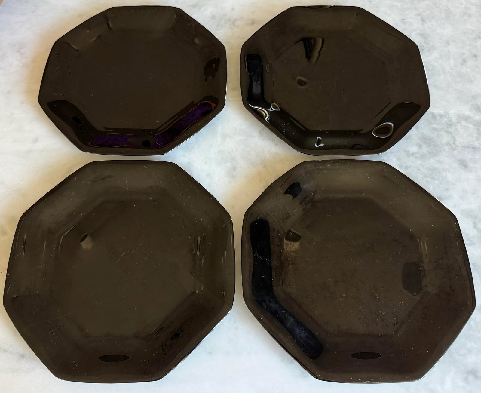 Vintage French Octagonal Plates - Set of 8 - 6