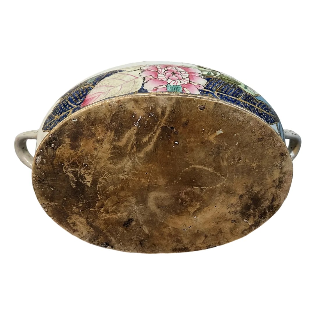 Antique 19th Century Chinese Canton Ware Qianlong Tobacco Leaf Porcelain Foot Bath - 9