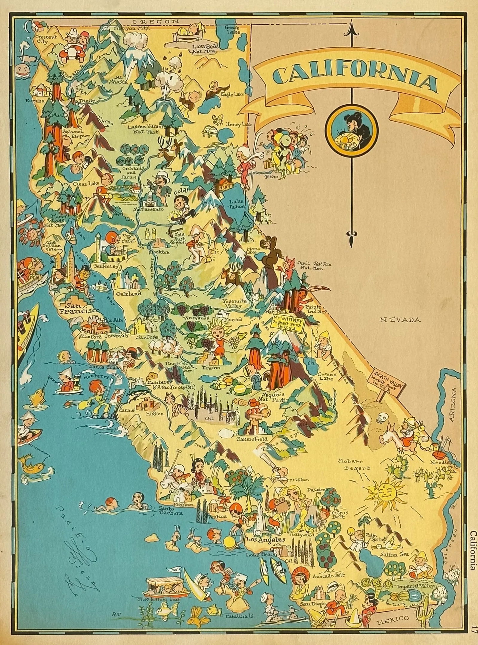 Vintage Map of California, 1935 - 3