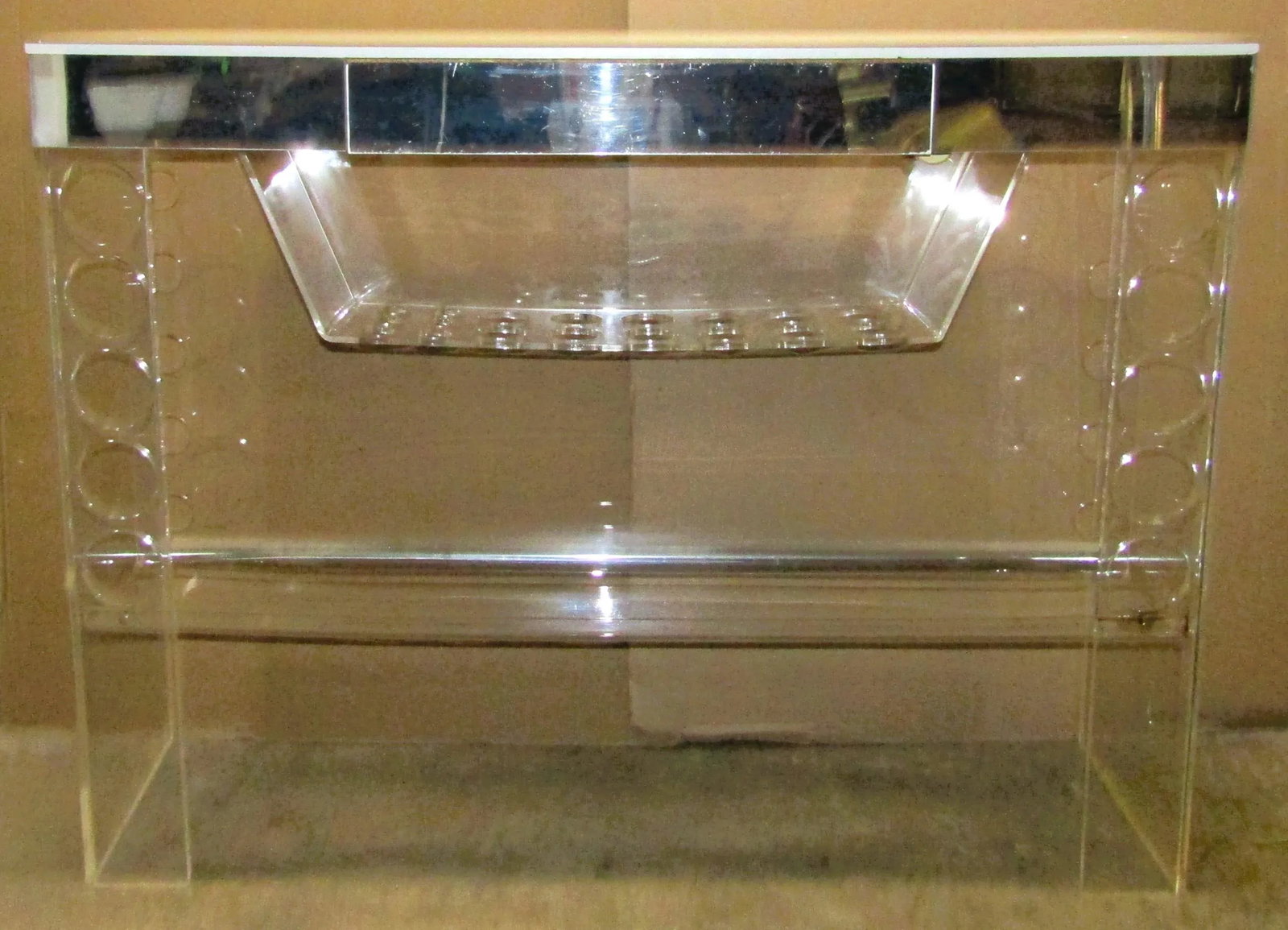 Large Luigi Bardini Mid-Century Modern Illuminated Lucite Bar With Drawer - 2