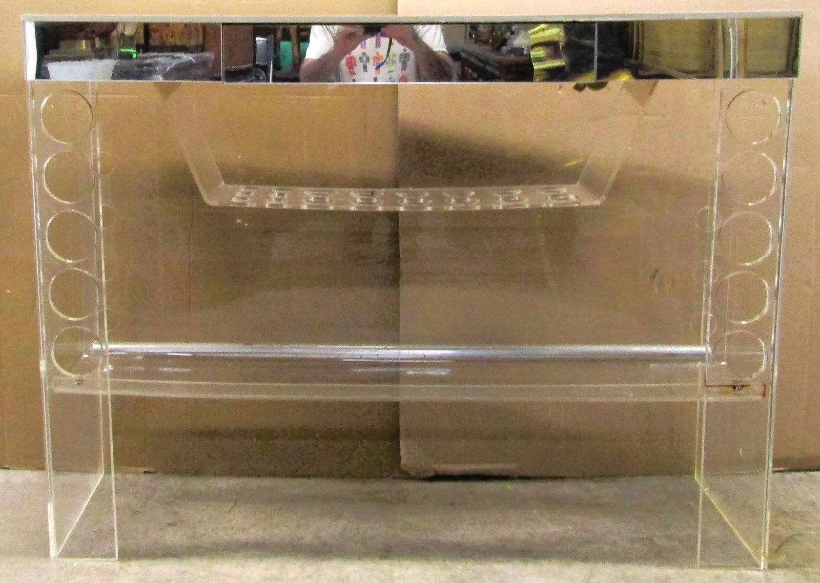 Large Luigi Bardini Mid-Century Modern Illuminated Lucite Bar With Drawer - 5