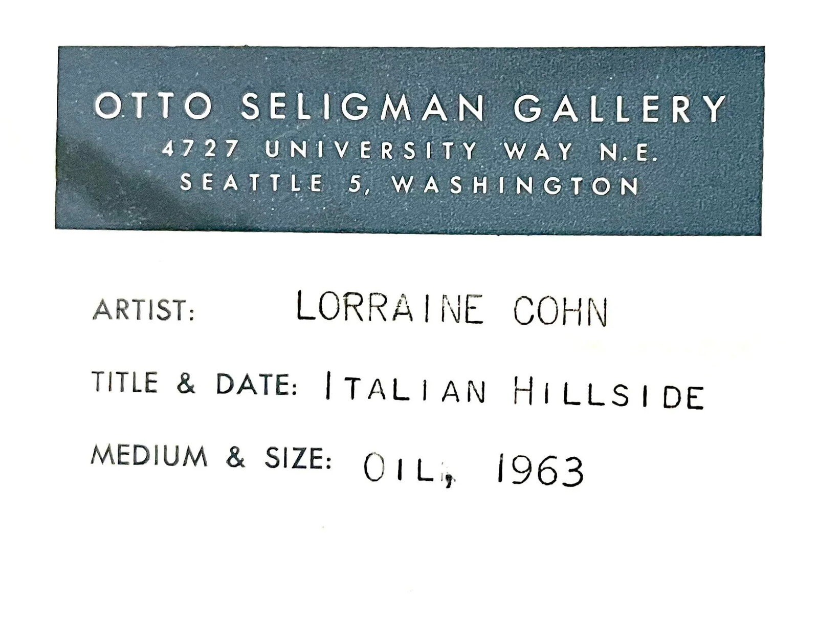 1963 Abstract Italian Landscape Painting - Cohn - 11