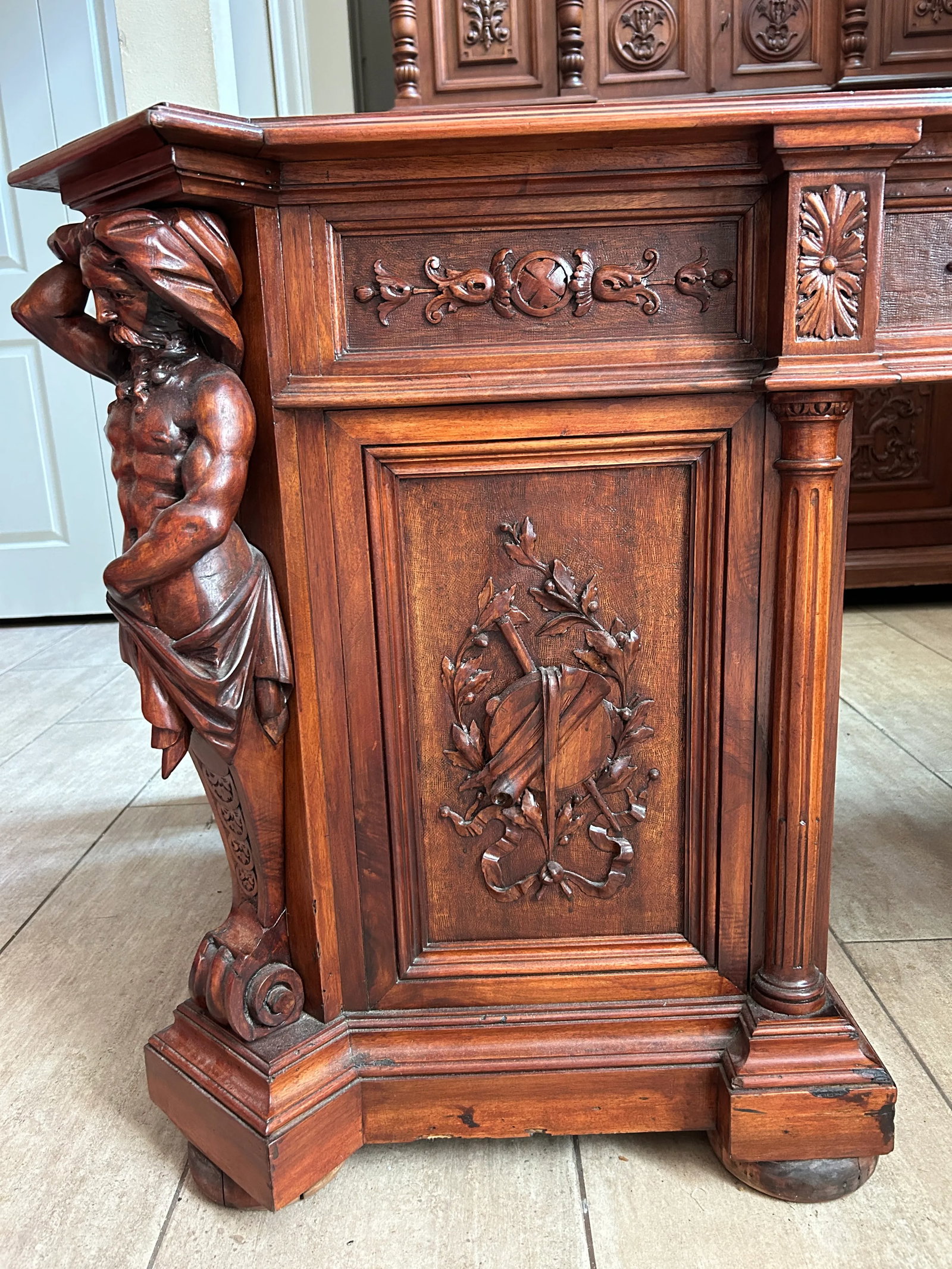 Antique Renaissance Revival Executive Desk - 7