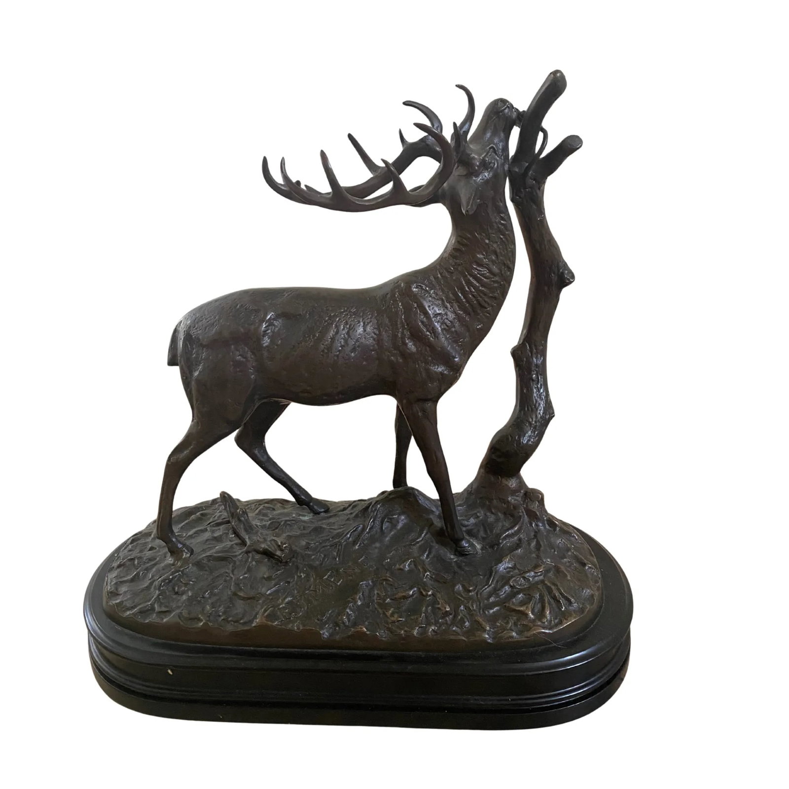 Pierre Jules MÃªne Bronze Sculpture of "Cerf Bra Ant" (Bellowing Stag), French Animalier - 2