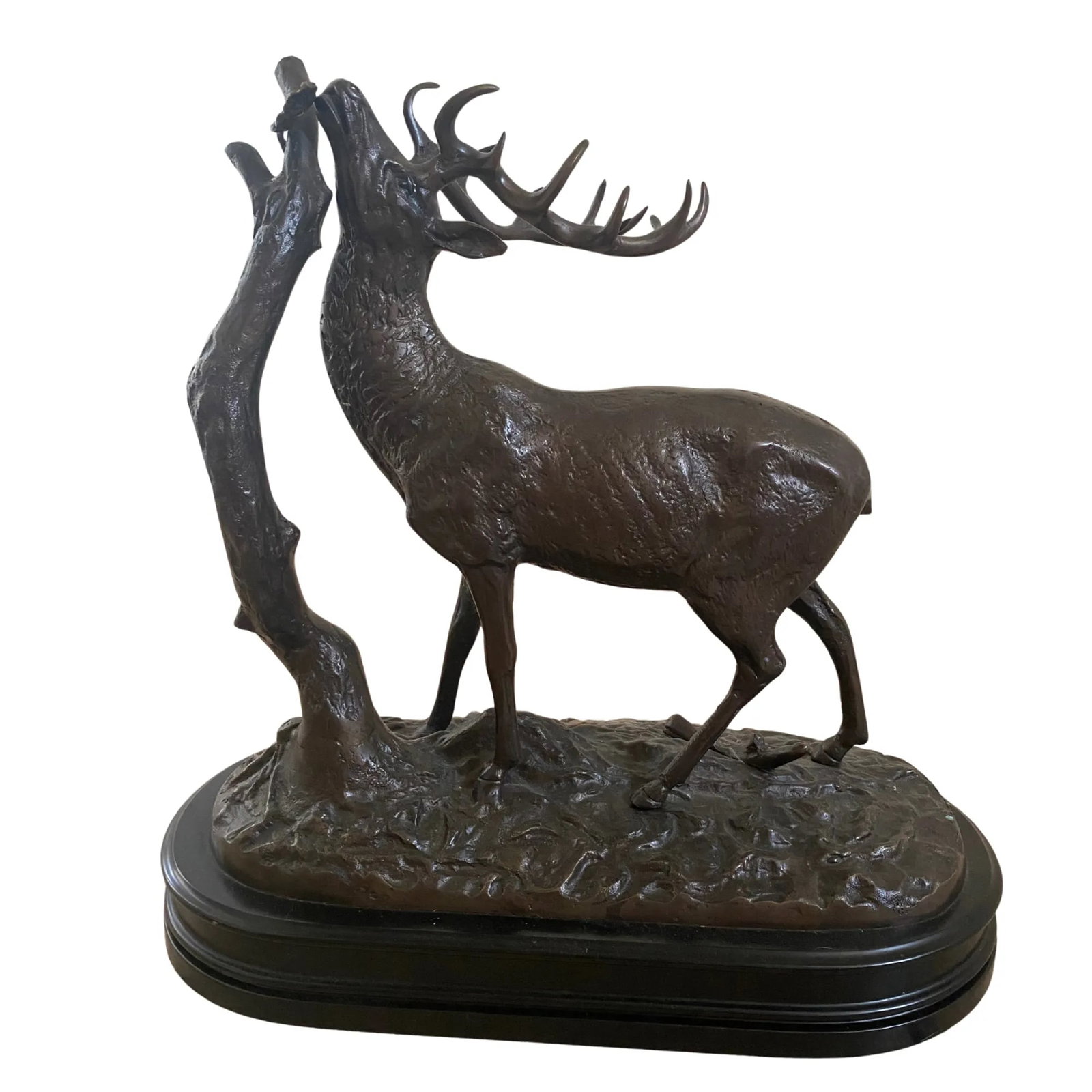 Pierre Jules MÃªne Bronze Sculpture of "Cerf Bra Ant" (Bellowing Stag), French Animalier - 4