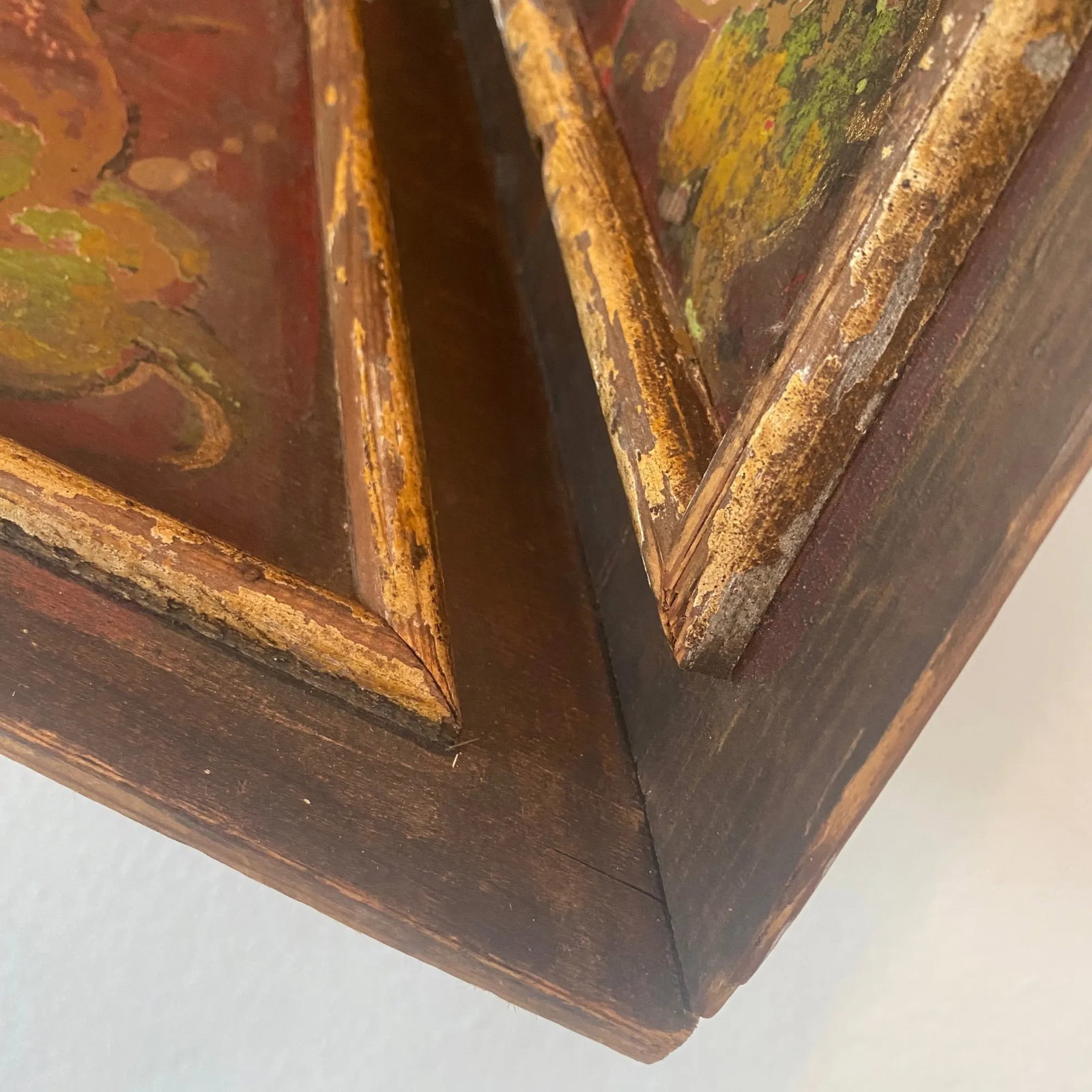 Late-18th C. Italian Polychrome Ceiling Panel With Verdigris Rosette - 14