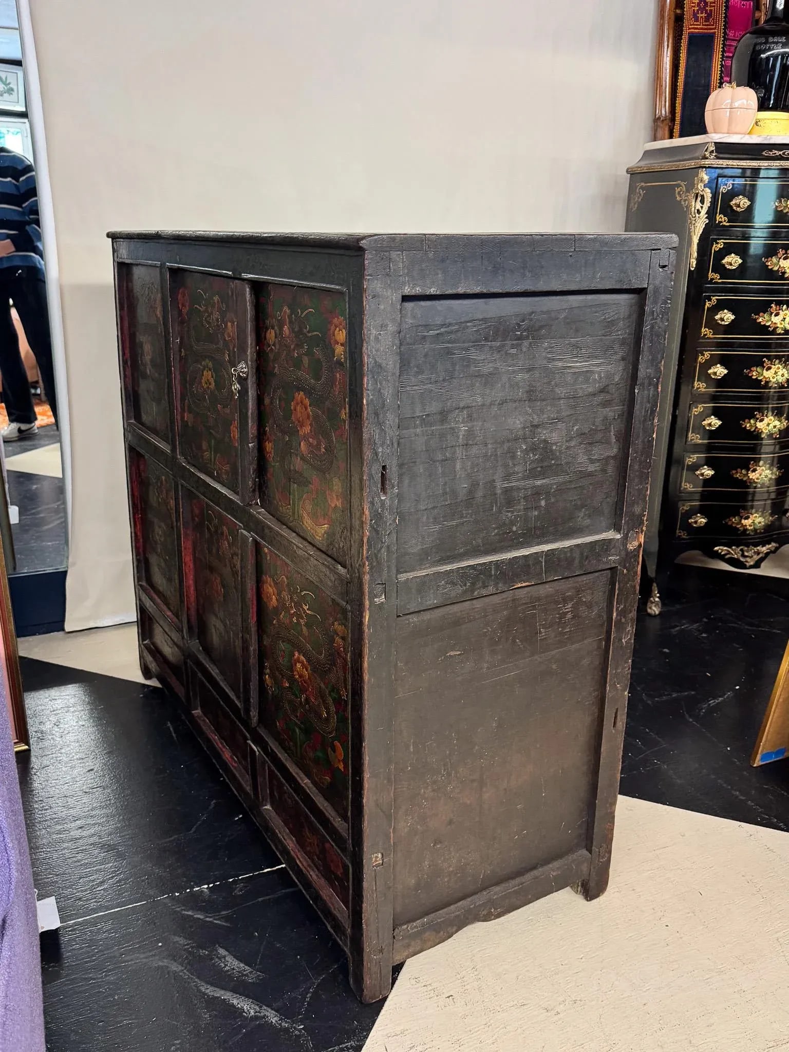 Antique Hand-Painted Tibetan Cabinet - 3