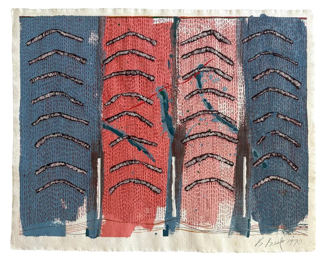 Barbara Beck 1990 Abstract Watercolor Painting on Paper - 4