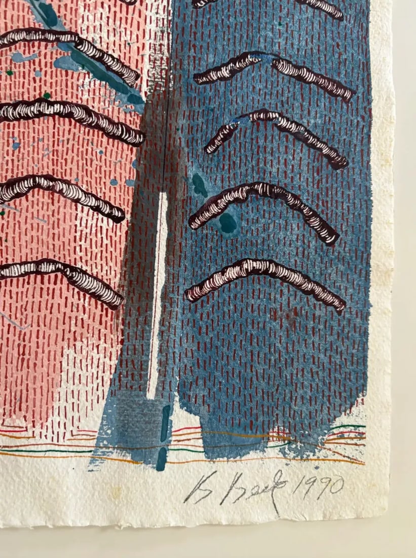 Barbara Beck 1990 Abstract Watercolor Painting on Paper - 5