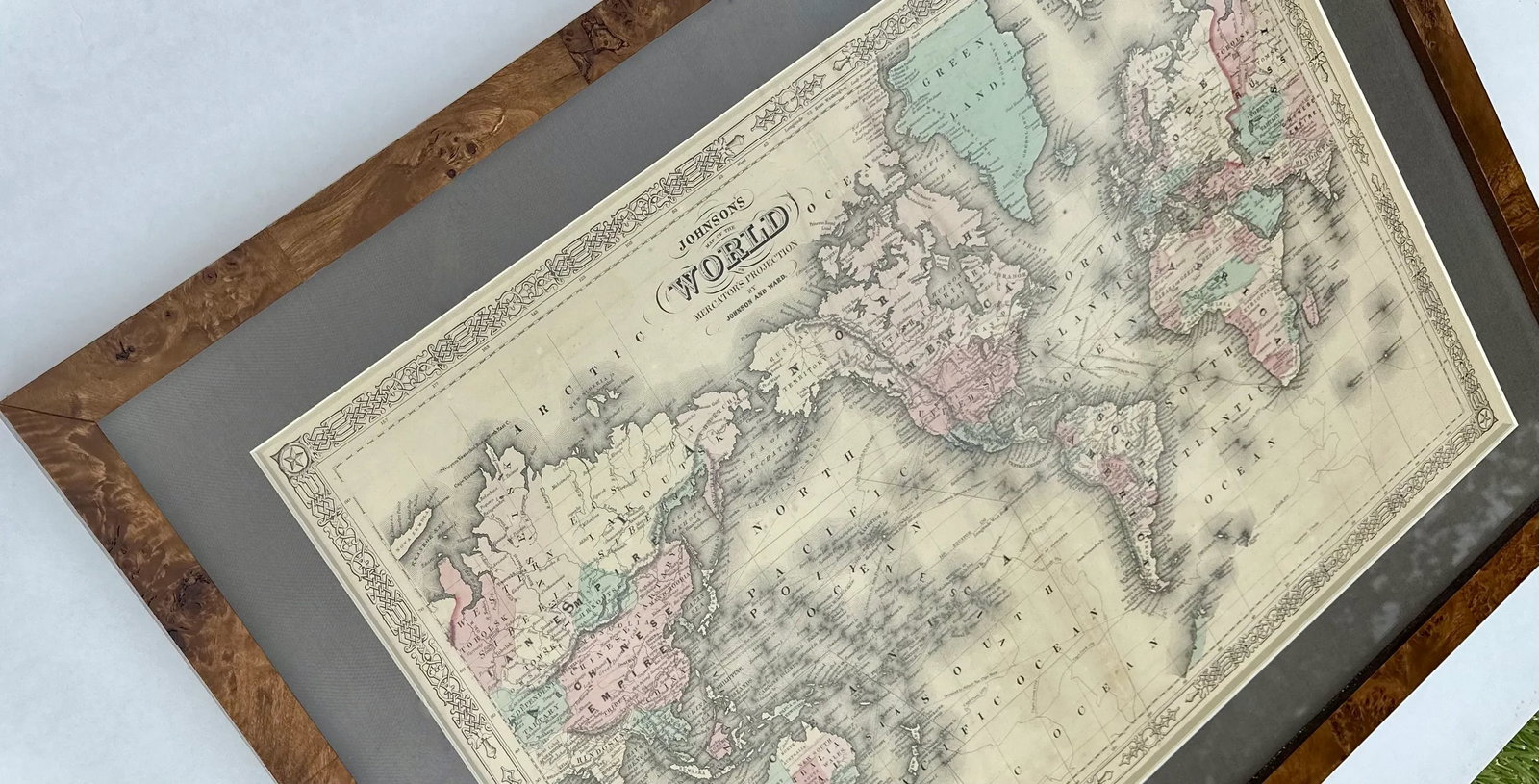 Map of the World by Johnson, 1861 - 4