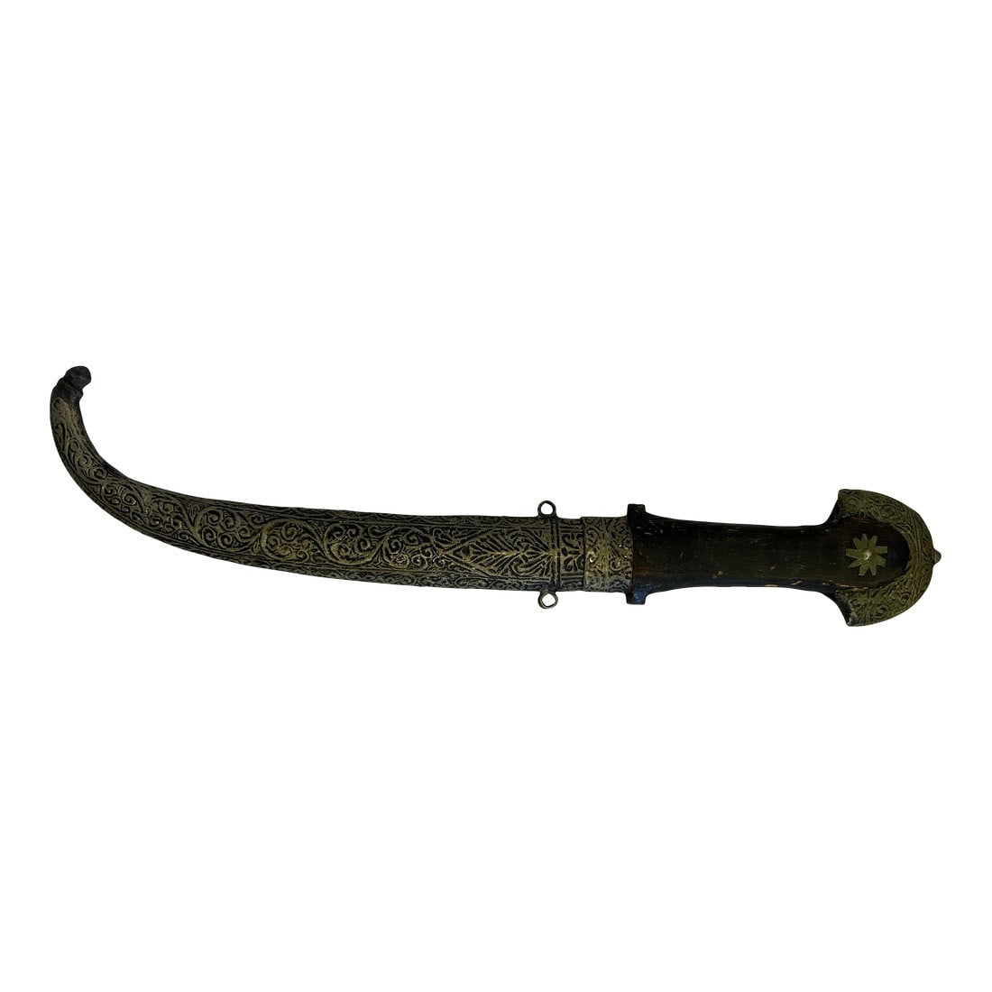 North African Jambiya (Curved Dagger With Brass Scabbard), Circa 1880–1910 (1 of 16)