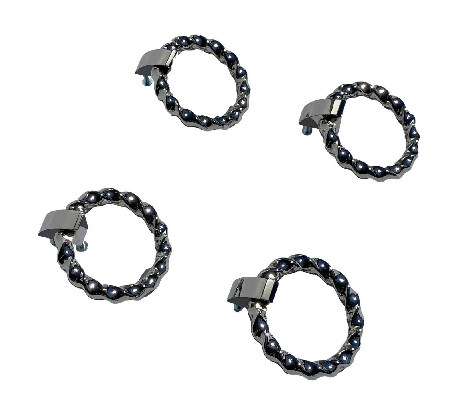 Large Nickel Twisted Pulls - Set of 4 - 3