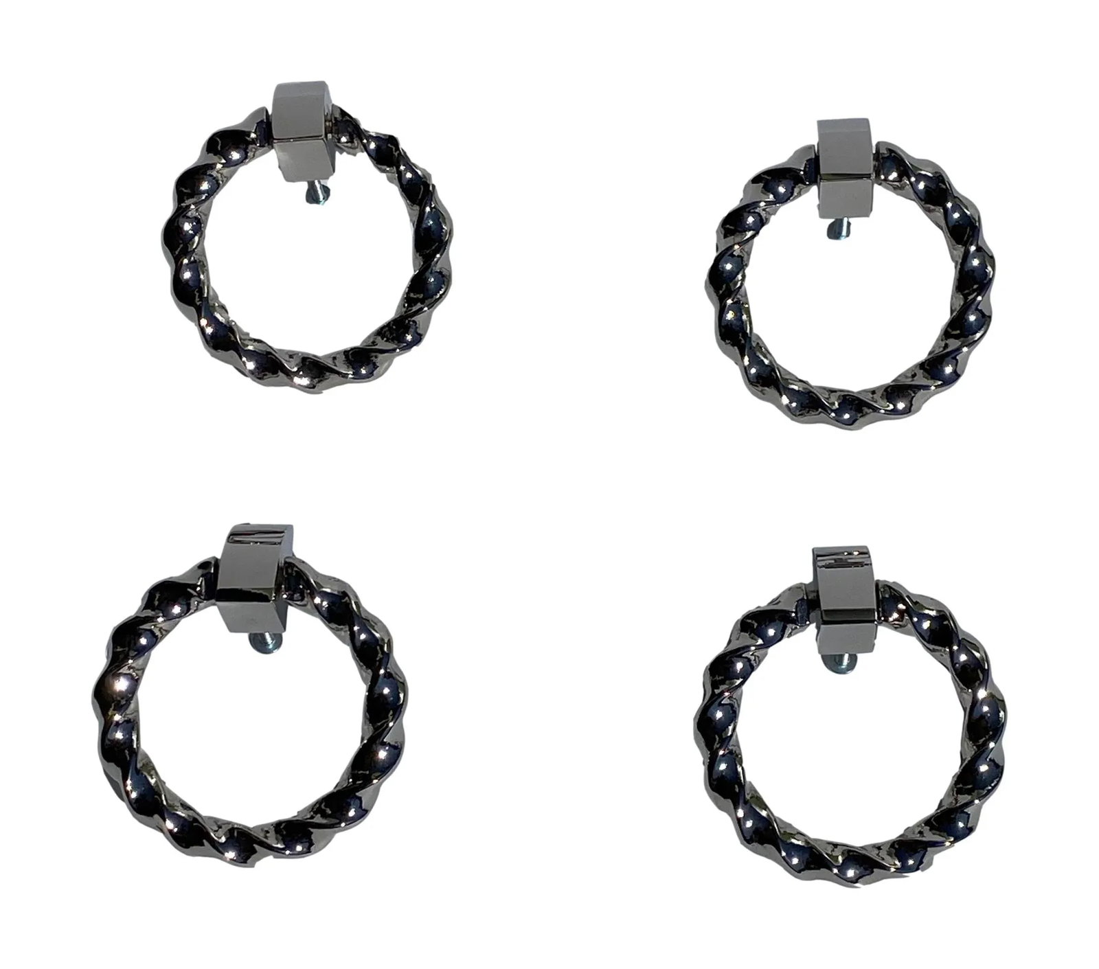 Large Nickel Twisted Pulls - Set of 4 - 4