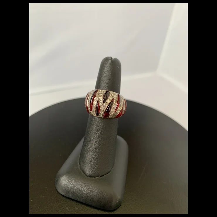 Sterling & Resin Angelique De Paris Ring, Size 6.5 - 2