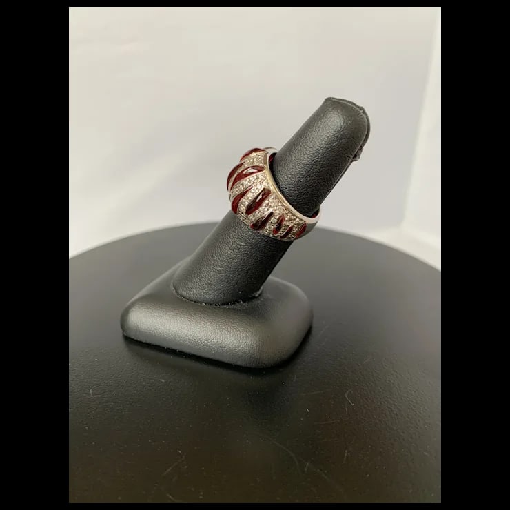Sterling & Resin Angelique De Paris Ring, Size 6.5 - 3