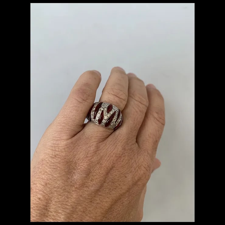 Sterling & Resin Angelique De Paris Ring, Size 6.5 - 4