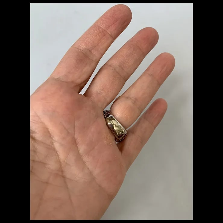 Sterling & Resin Angelique De Paris Ring, Size 6.5 - 5