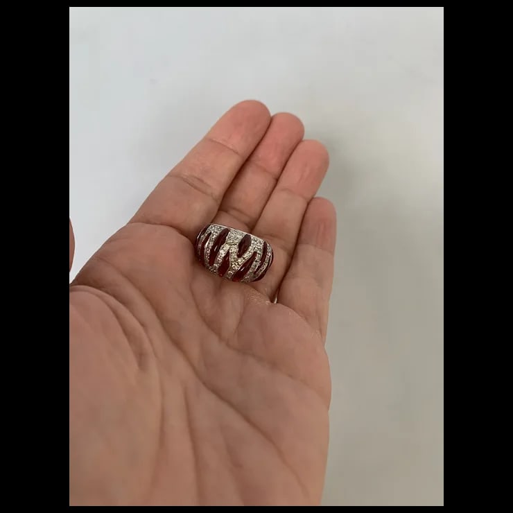 Sterling & Resin Angelique De Paris Ring, Size 6.5 - 6