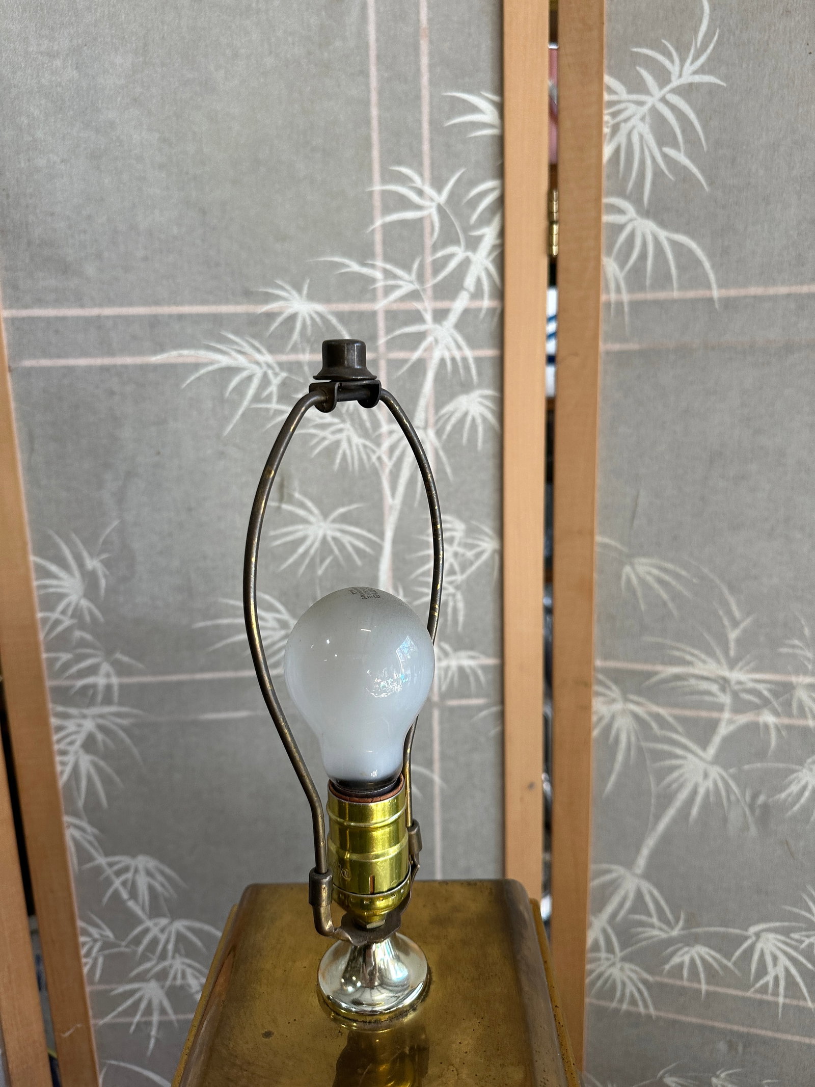 Large Vintage Brass Table Lamp - 3