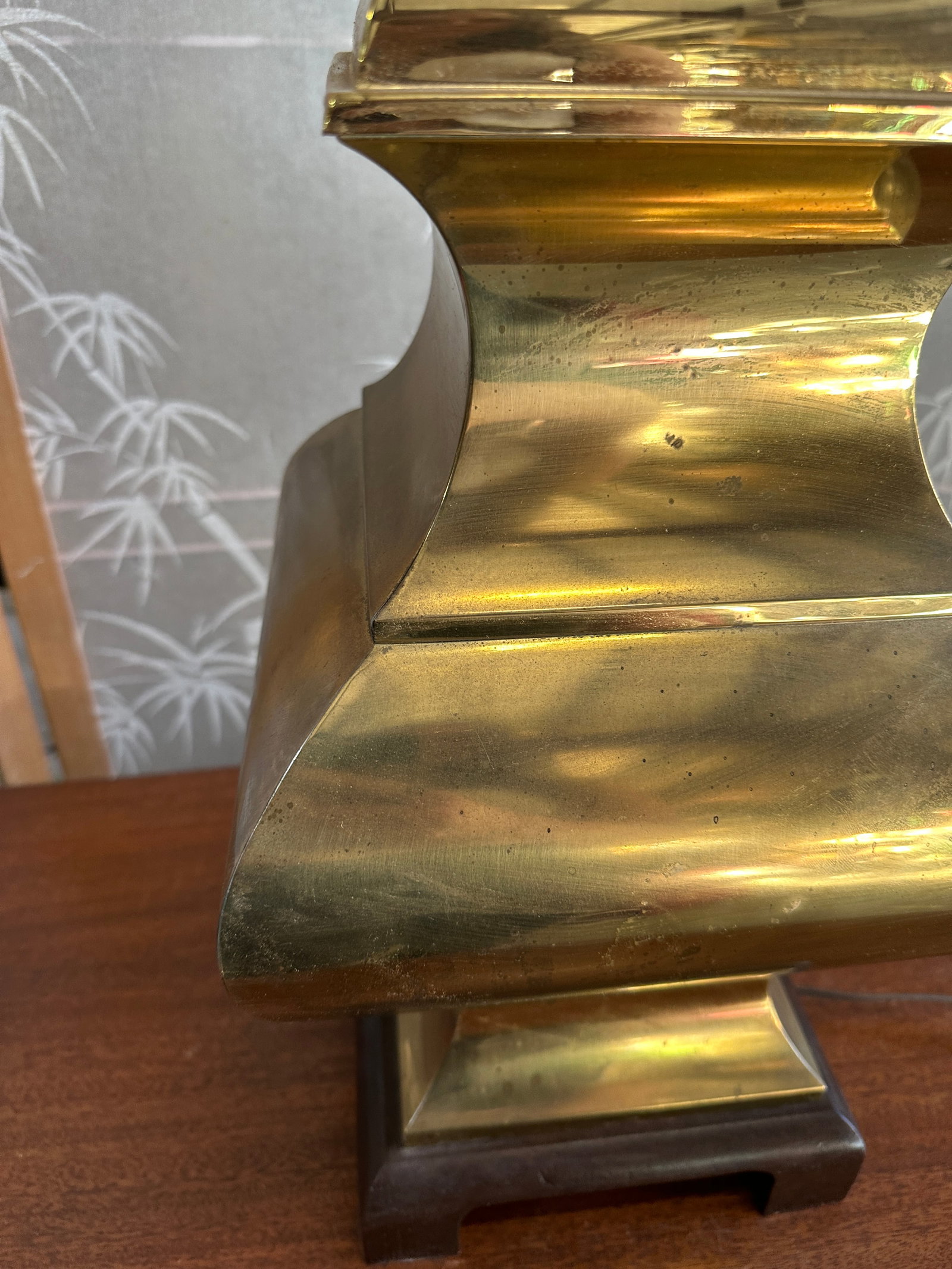 Large Vintage Brass Table Lamp - 6