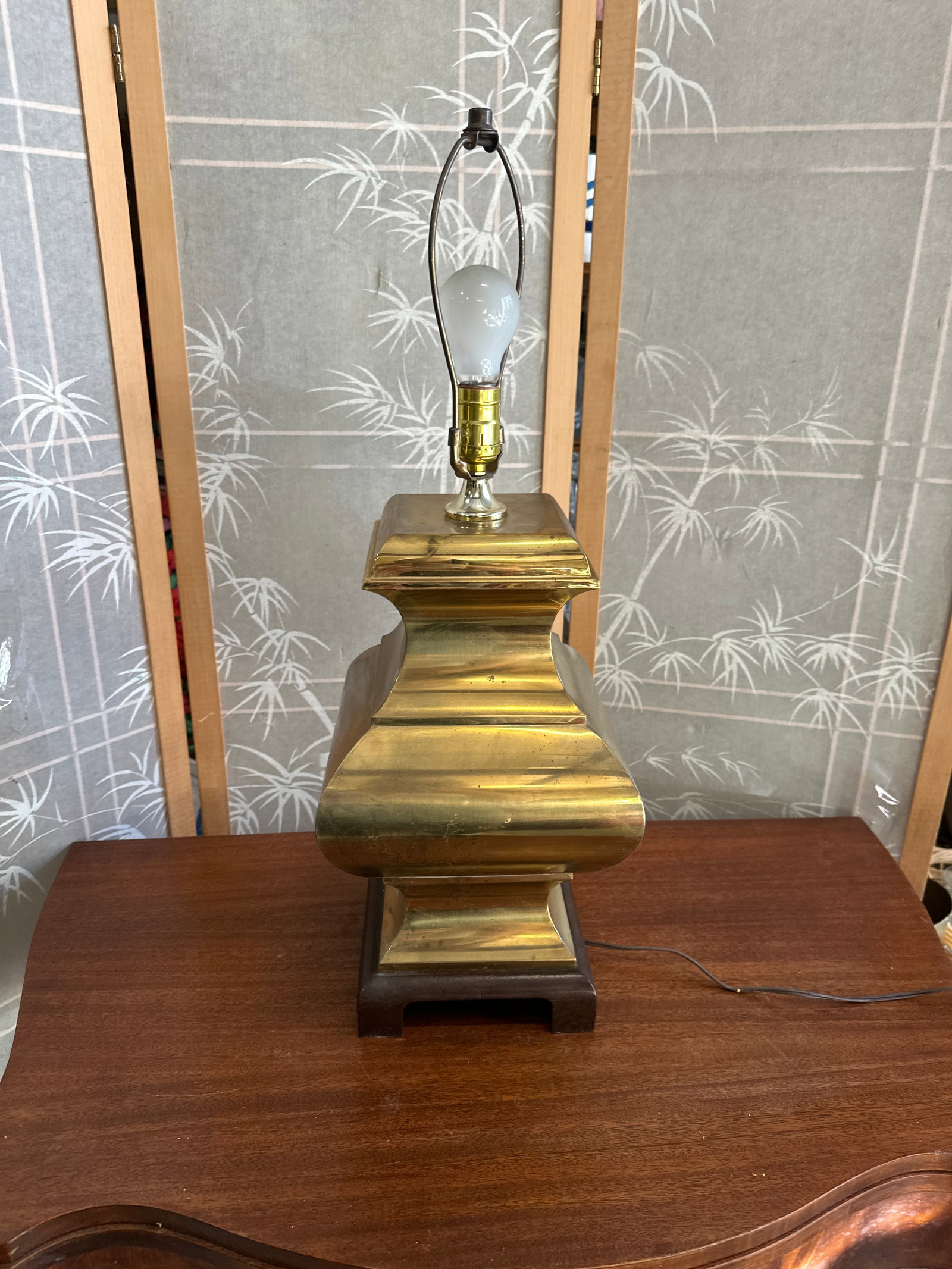 Large Vintage Brass Table Lamp - 7