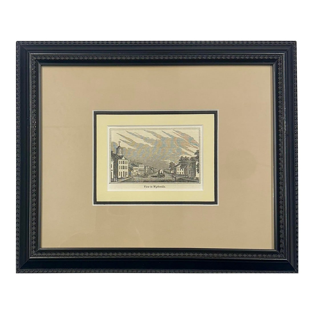 Wytheville, Virginia Original Print, 1855 (Framed): Original steel engraving by John Warner Barber, circa 1855. Wytheville is a town in and the county seat of Wythe County, Virginia, United States. It is named after George Wythe, a signer of the United