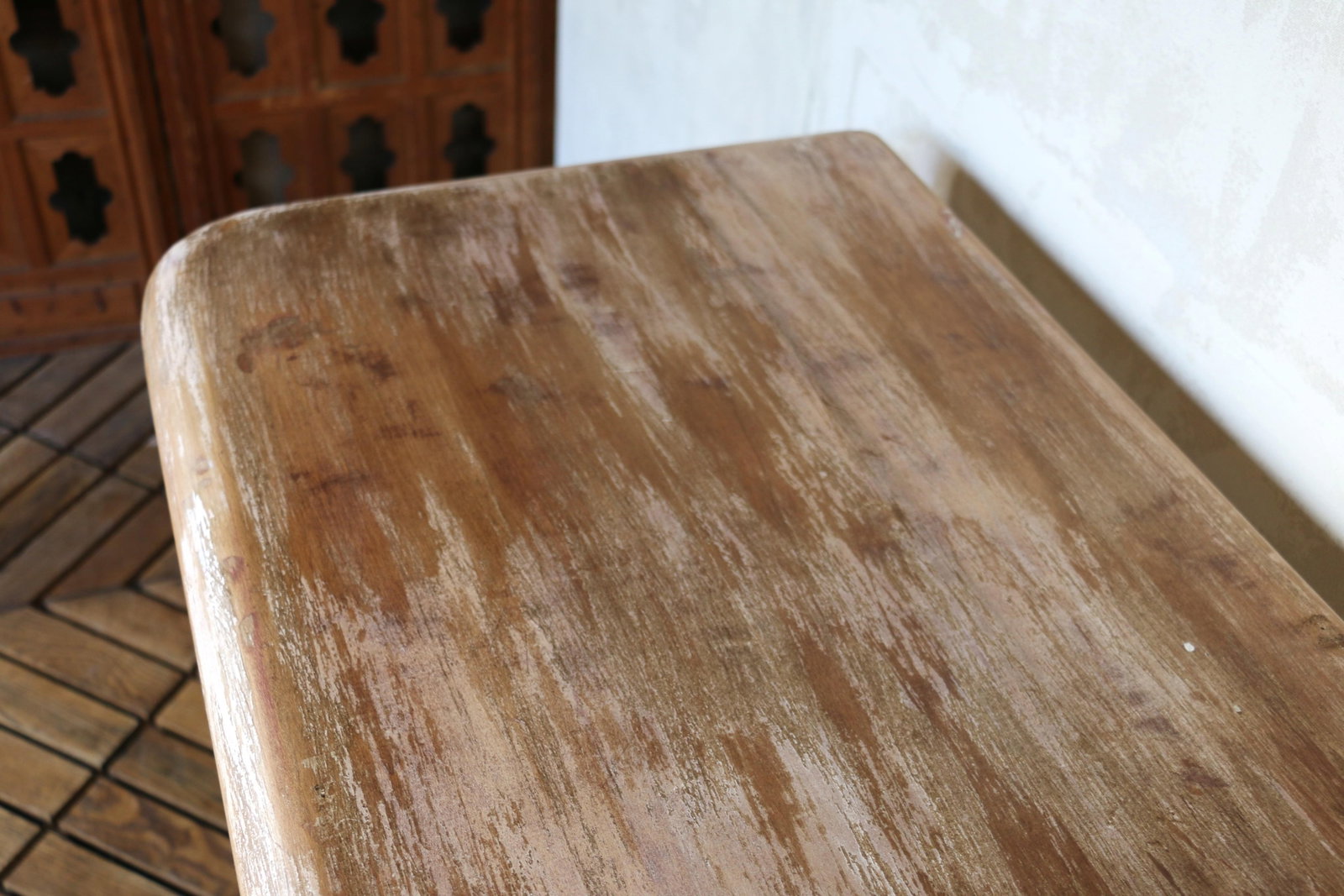 Vintage Carved Wood Console Table "” Solid Wood Pedestal Base, Circa 1940s - 15