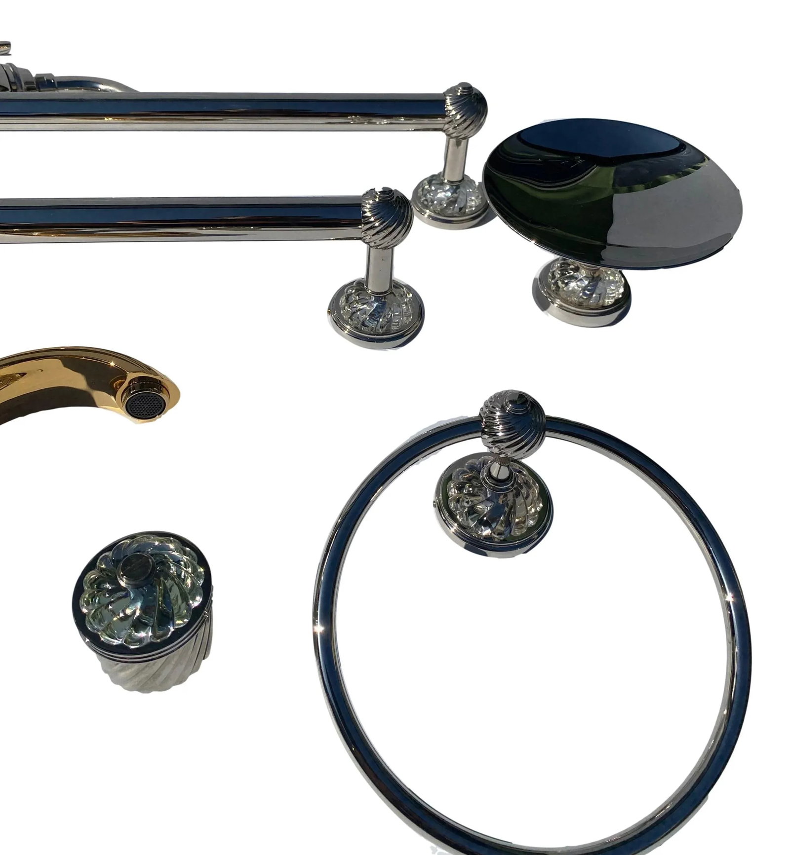 THG Paris Faucet, Handles, Towel Bars, Towel Rings, Soap Dish, Tp Holder and Shower Head - 13 Pieces - 4
