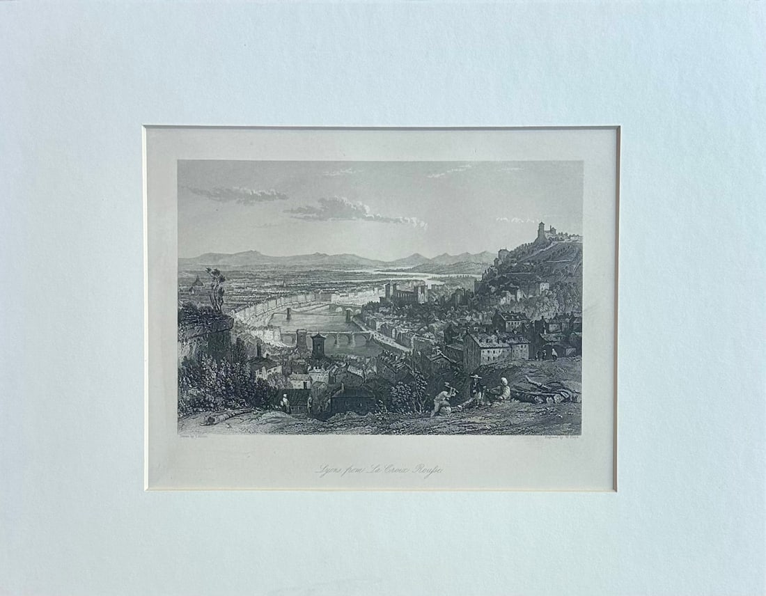 Lyons, From La Croix Rousse Original Print by Allom, 1870 - 3