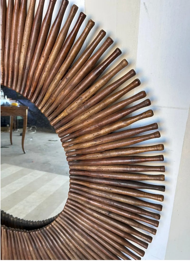 48" Round Rolling Pin Starburst Mirror - 4