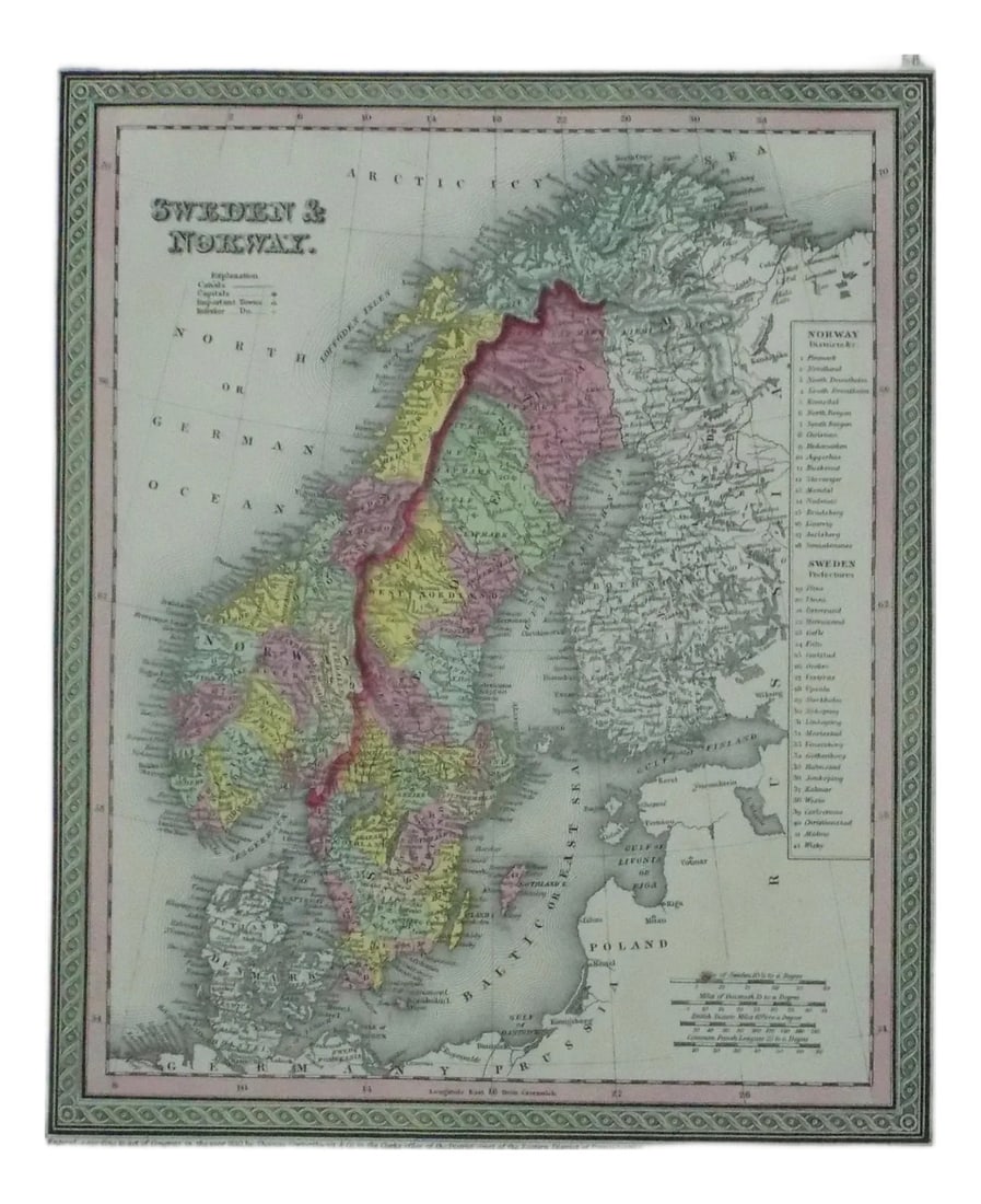 Sweden & Norway by Cowperthwait, 1850 (1 of 5)