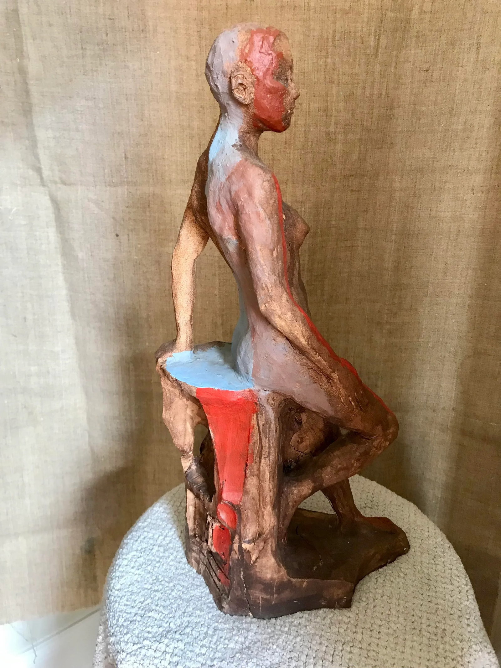 Contemporary Abstract Figurative Painted Clay Sculpture by Murat Kaboulov - 10