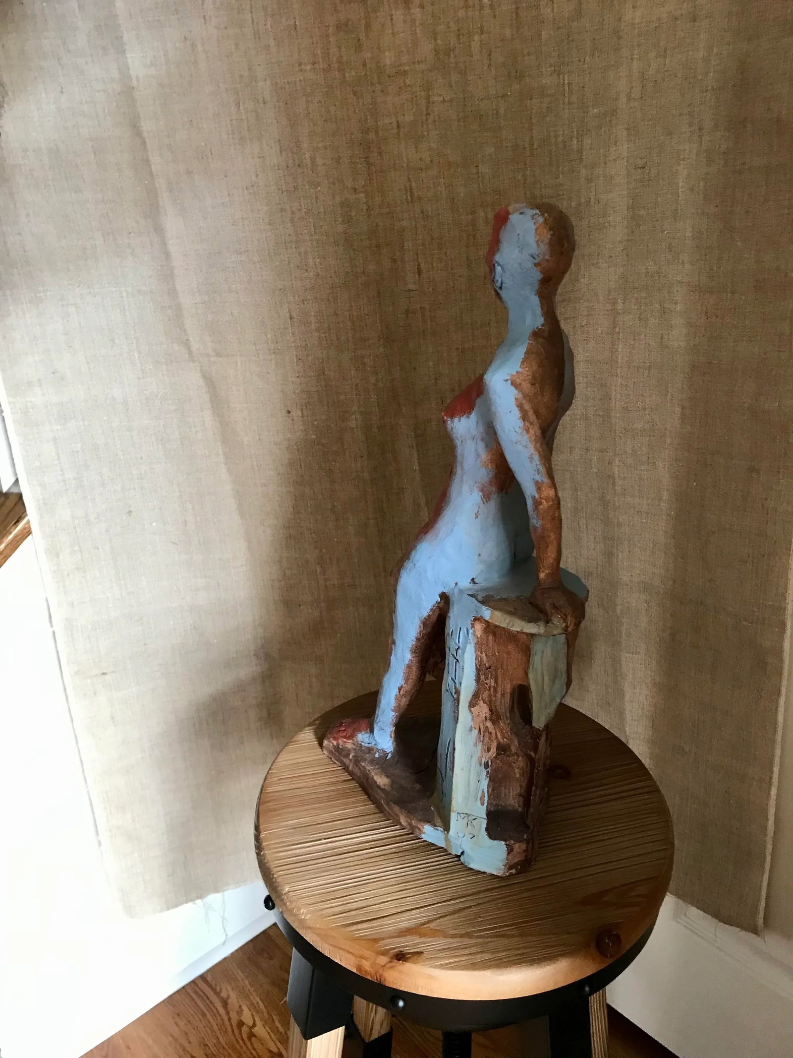 Contemporary Abstract Figurative Painted Clay Sculpture by Murat Kaboulov - 12