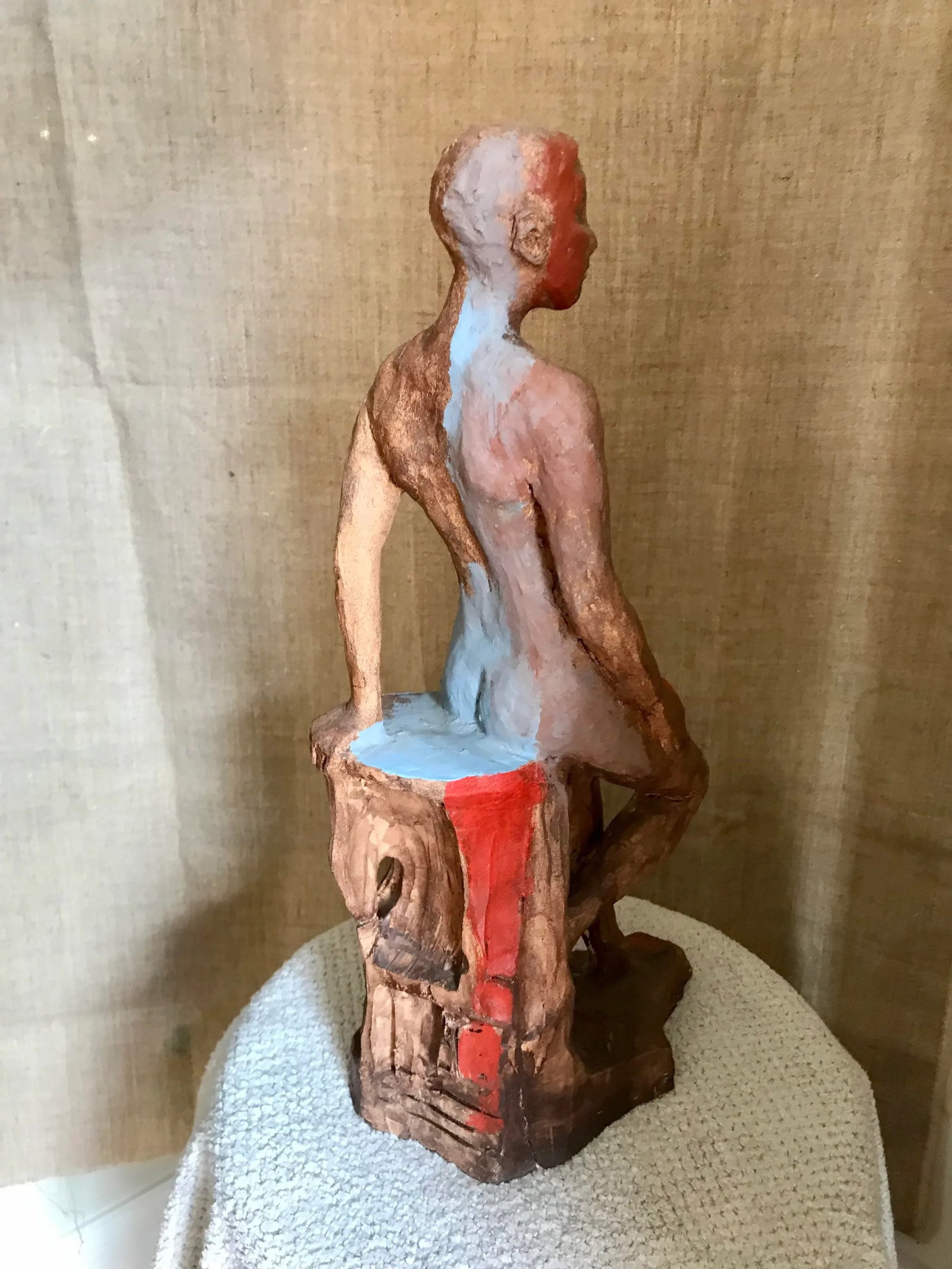 Contemporary Abstract Figurative Painted Clay Sculpture by Murat Kaboulov - 3
