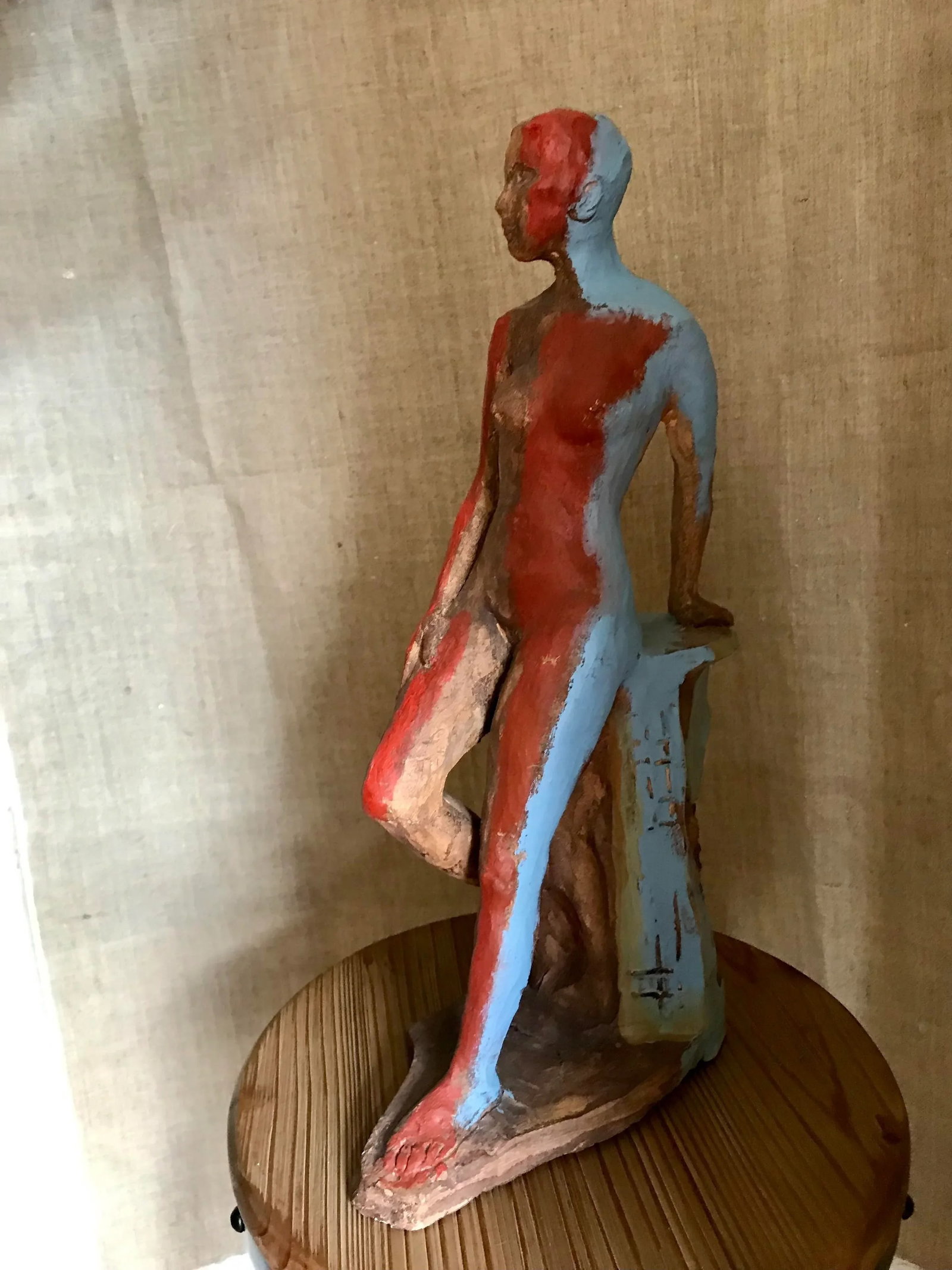 Contemporary Abstract Figurative Painted Clay Sculpture by Murat Kaboulov - 5