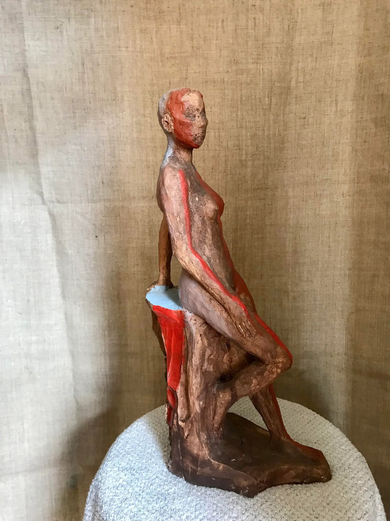 Contemporary Abstract Figurative Painted Clay Sculpture by Murat Kaboulov - 6