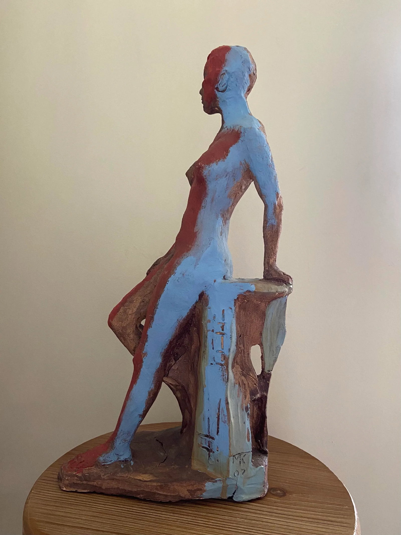 Contemporary Abstract Figurative Painted Clay Sculpture by Murat Kaboulov - 9