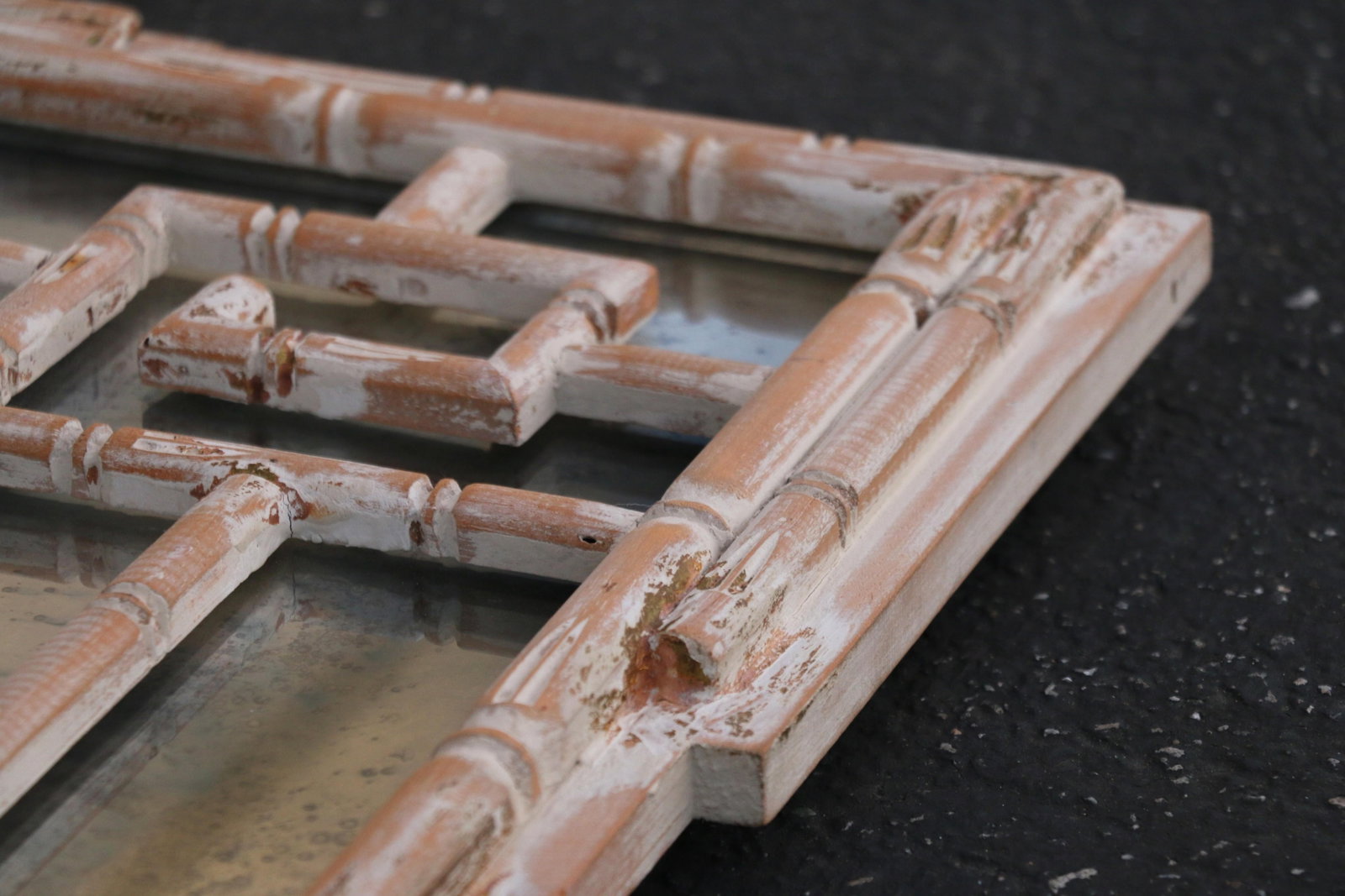 Vintage Italian Faux Bamboo Greek Key Wall Mirror, 1970s - 10